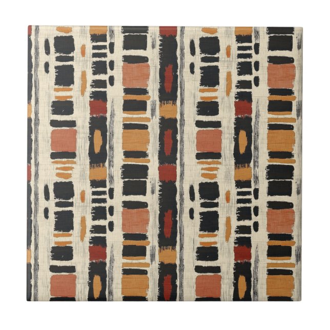 Carreau Rustic Mudcloth Geometric Pattern (1) (Devant)