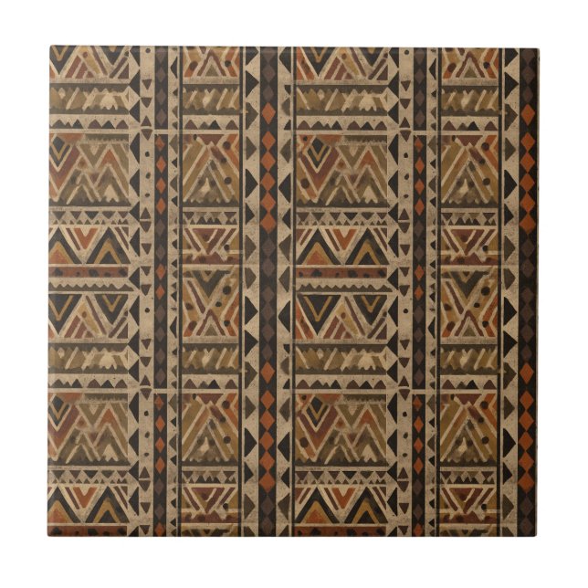 Carreau Rustic Southwestern Stripe Pattern (2) (Devant)