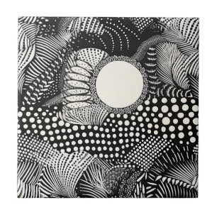 Carreau Rythme en noir et blanc – Abstrait monochrome