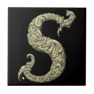 Carreau S - L'alphabet de Falck (d'or)