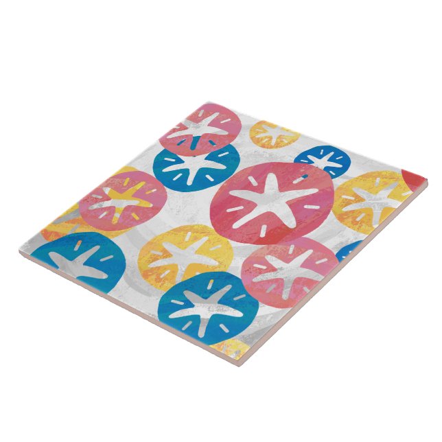 Carreau Sable Dollar Jaune Rouge Bleu Motif (Côté)