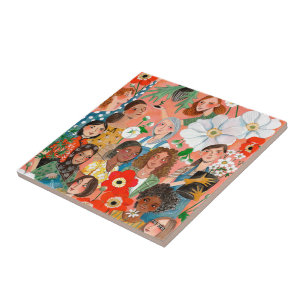Carreau Sac fourre-tout d'illustration de la Journée inter