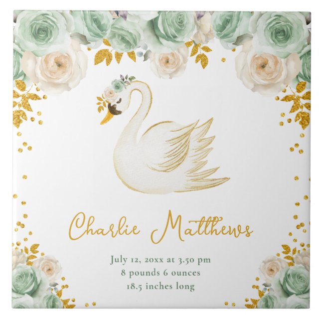 Carreau Sage de cygne Statistiques de naissance des Roses  (Devant)