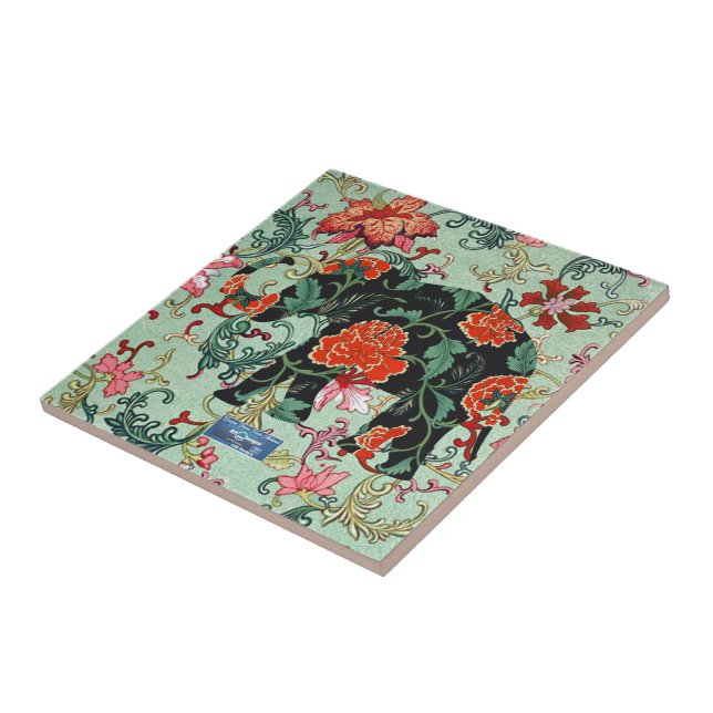 Carreau Sage (Éléphant en Fleurs) RFPMDesigns ©️20 (Côté)