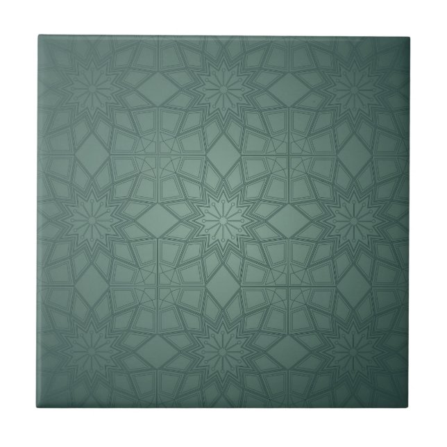 Carreau Sage Green Geometric Pattern (Devant)