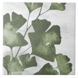 Carreau Sage Olive Green Painterly Botanical Art 04