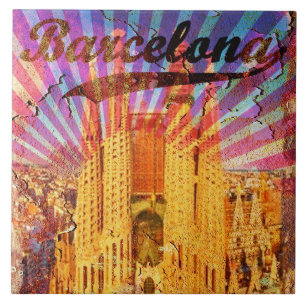 Carreau Sagrada Familia Espagne Vintage Barcelone