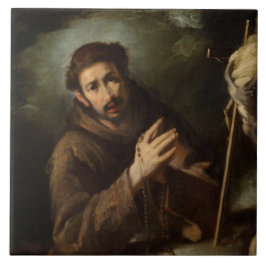 Carreau Saint François dans la prière (foi chrétienne)