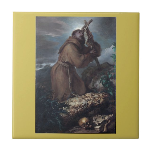 Carreau Saint François en Ecstacy 1650 il Gretto Castiglio (Devant)