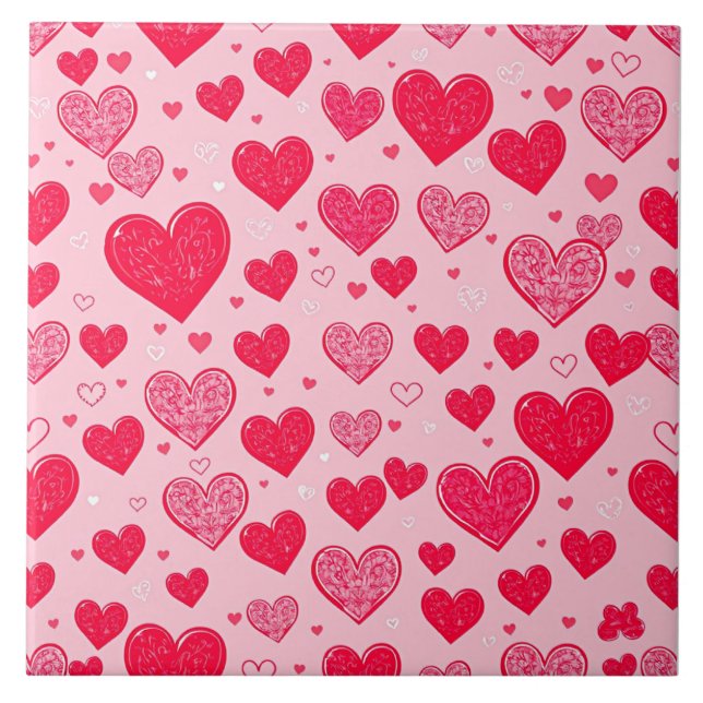 Carreau Saint-Valentin Cœurs d'amour (Devant)