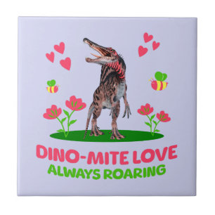 Carreau Saint-Valentin de dinosaure mignon pour les enfant