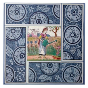 Carreau Saisons Carrelage : Été par Kate Greenaway Repro 1