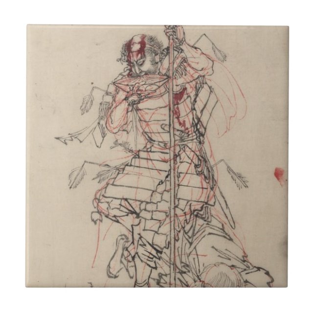 Carreau Saké potable samouraï circa des 1800s (Devant)