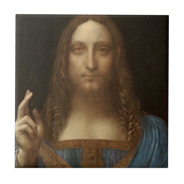 Carreau Salvator Mundi de Léonard de Vinci (Jésus-Christ) (Devant)