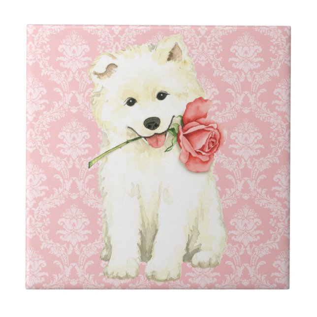 Carreau Samoyed rose de Valentine (Devant)