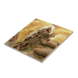 Carreau Sandwich au boeuf rôti au fromage de chèvre crémeu