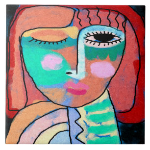 Carreau Sans titre Portrait Abstrait d'une femme