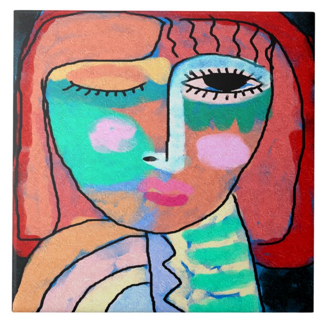 Carreau Sans titre Portrait Abstrait d'une femme (Devant)