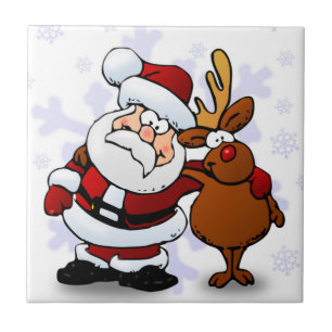 CARREAU SANTA CLAUS ET RUDOLPH