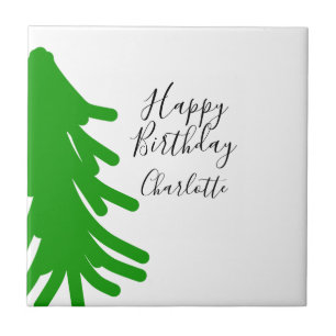 Carreau Sapin de Noël vert joyeux anniversaire décembre hi