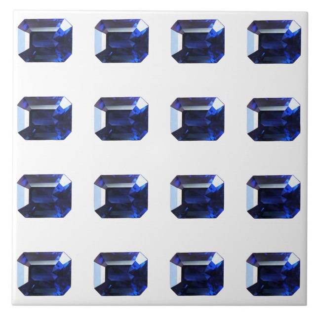 Carreau Sapphire rectangulaire bleu (Devant)