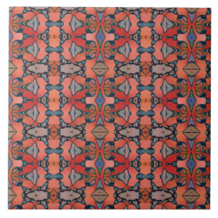Carreau Saumon orange rouge rose géométrique 