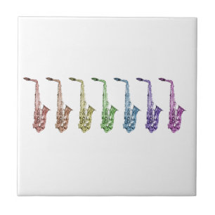 Carreau Saxophone Arc-en-Ciel Jazz Coloré