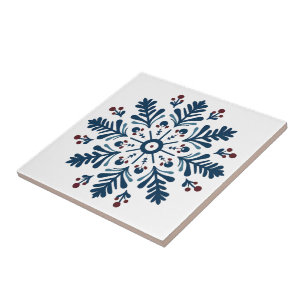 Carreau scandinave bleu art folk