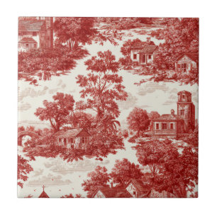 Carreau Scène de campagne Toile Rouge (8)