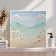 Scène de plage à l'aquarelle douce ID1207