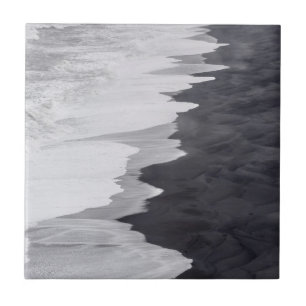 Carreau Scène de plage en noir et blanc