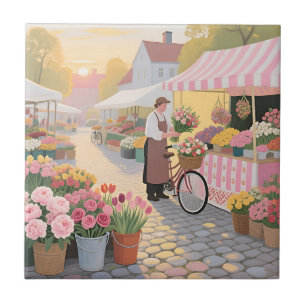 Carreau Scène de rue Fleur Solaire