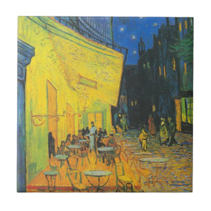 Carreau Scène de rue française du café-terrasse de Van Gog