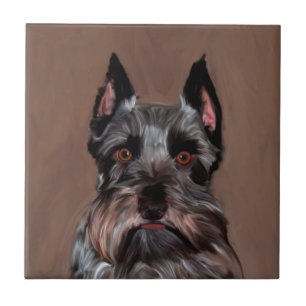 Carreau Schnauzer Miniature peinture couleur de l'eau
