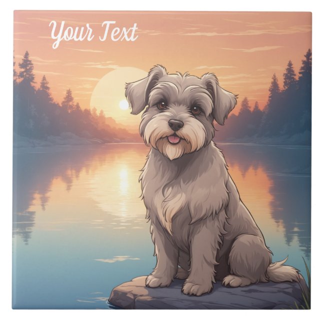 Carreau Schnauzer par lac (Devant)