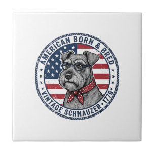 Carreau Schnauzer Patriotique Vintage