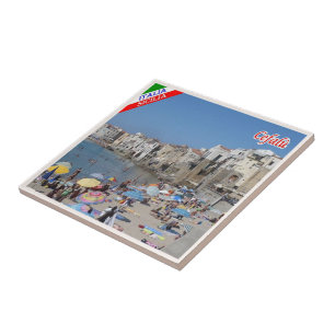 Carreau SCL083 CEFALU', Plage, Sicile, Italie,