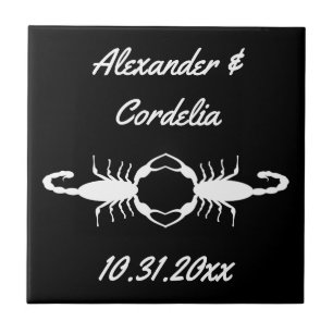 Carreau Scorpions de mariage blanc gothique personnalisés