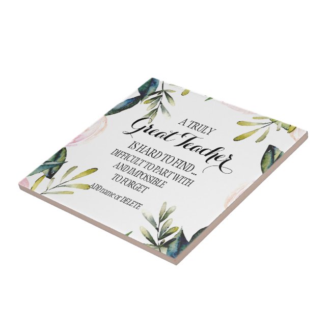 Carreau Script cadeau de départ pour enseignant à la retra (Côté)