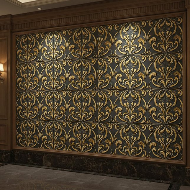 Carreau Seamless Elegant Golden Flow  Luxury Tile Design (Créateur téléchargé)