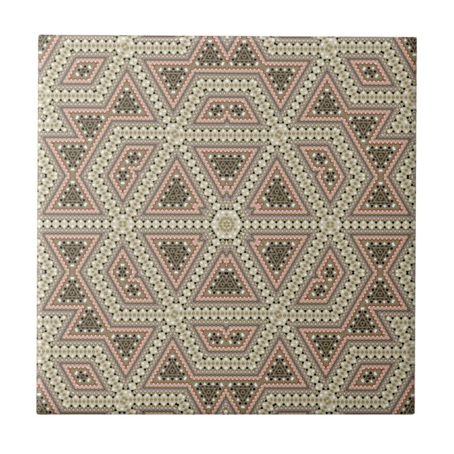 Carreau Seamless mosaic abstract kaleidoscope beige triang (Devant)