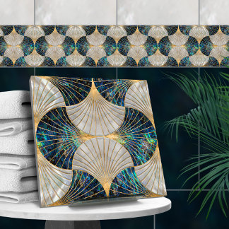 Carreau Seashell Art Deco - Abalone Shell et Pearl