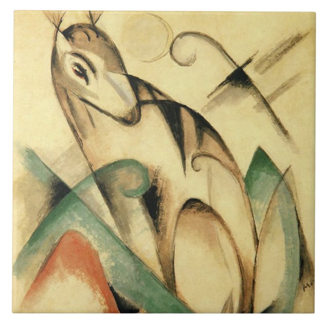 Carreau Seated Mythical Animal (par Franz Marc) (Devant)