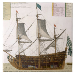 Carreau Section par un bateau de premier ordre français d