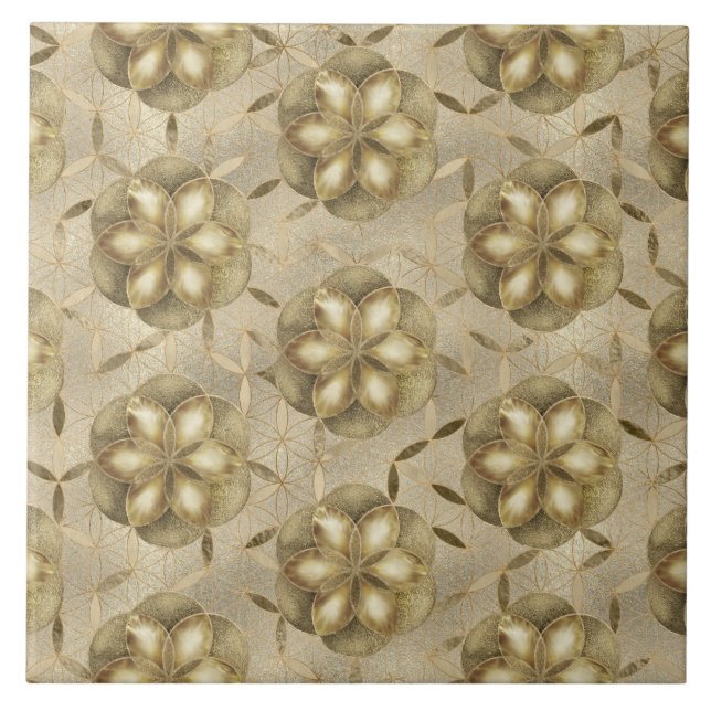 Carreau Semence de vie en Fleur de vie Golds Motifs (Devant)