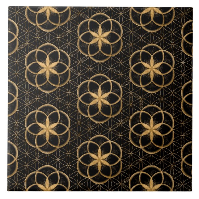 Carreau Semences de vie en Fleur de vie Motif (Devant)