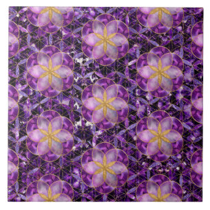 Carreau Semences de vie en Fleur de vie Motif - Anethyste