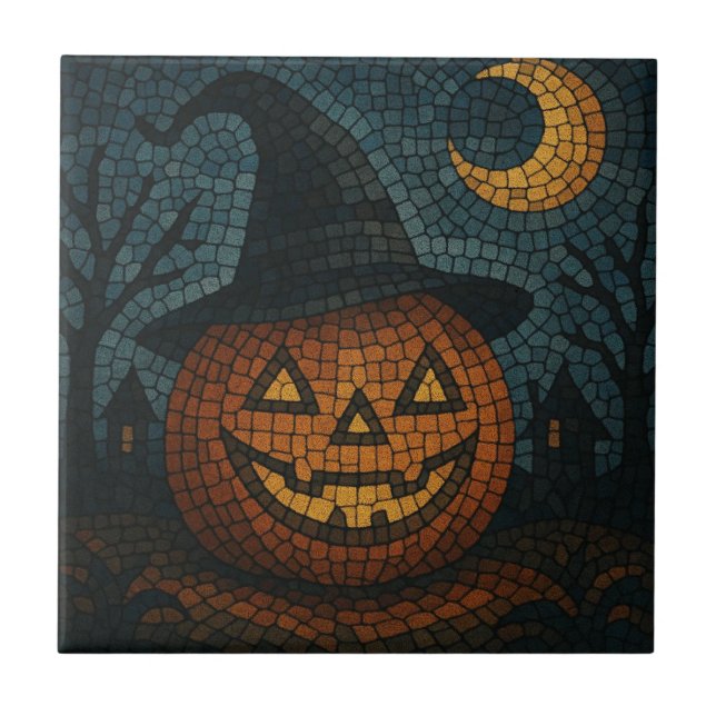 Carreau Sensational Mosaic Pumpkin Halloween (Devant)