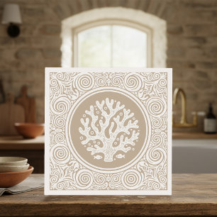 Carreau Série de vie côtière Lace Coral Sand D1208