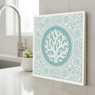 Carreau Série Vie Côtière Lace Coral Teal D1208
